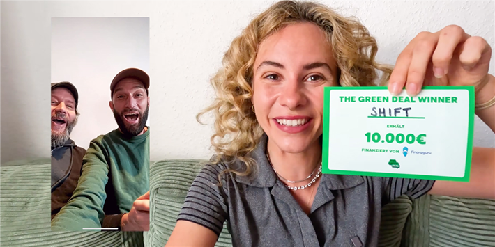 SHIFT gewann das Zuschauervoting der ersten Staffel und erhält ein Preisgeld in Höhe von 10.000 Euro. &copy; The Green Deal Show
