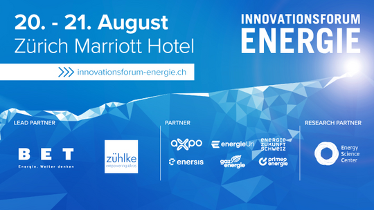 Innovationsforum Energie, 20.-21. August 2026 in Zürich