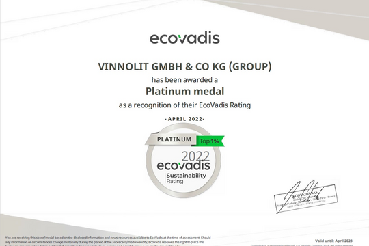 Westlake Vinnolit erhält EcoVadis-Platin-Auszeichnung